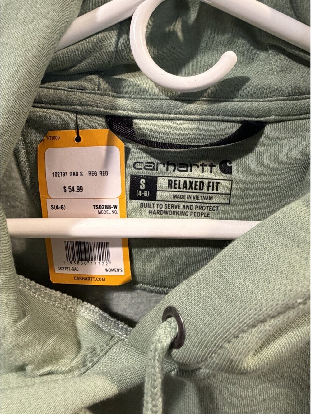 Carhartt Womens Relaxed Fit Midweight Logo Sleeve Sweatshirt Hoodie Size Small - Picture 3 of 4